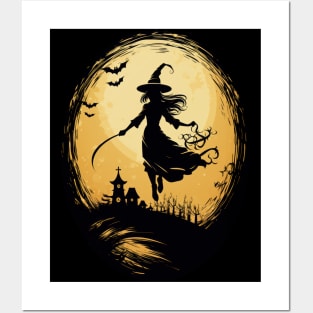 Bewitching Silhouettes: A Halloween Night's Dream Posters and Art